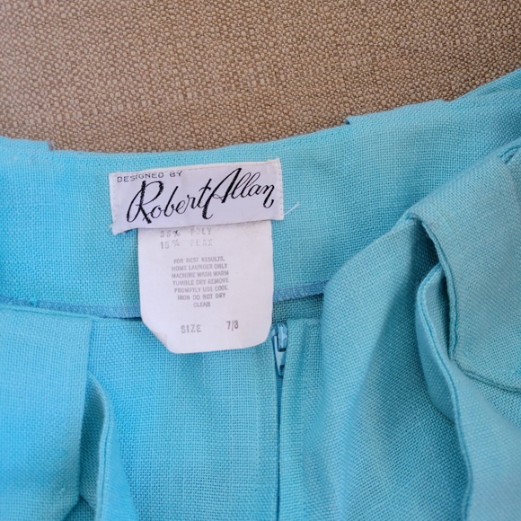 70s Low Rise Aqua Pants - Picture 4 of 4